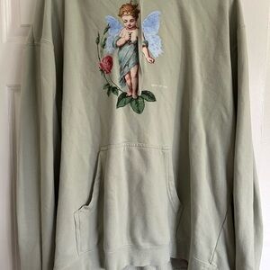 Boys Lie Sage Green Angel Graphic Hoodie